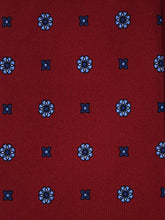 ESTELLA Red English Printed Silk 3 fold Necktie